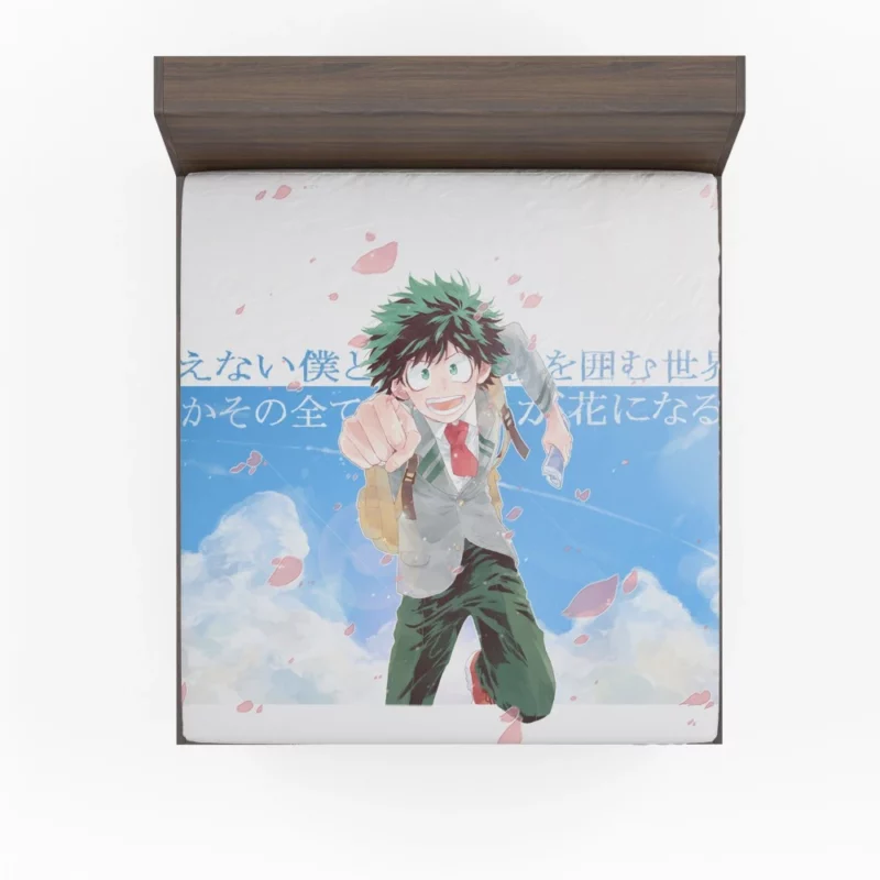 Midoriya Road to Hero Anime Fitted Sheet