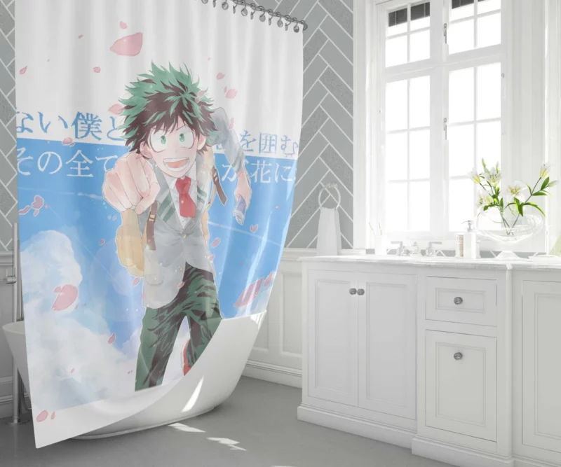 Midoriya Road to Hero Anime Shower Curtain 1