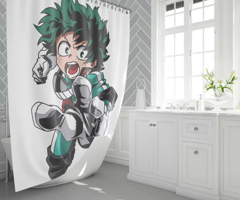 Midoriya Steps to Heroism Anime Shower Curtain 1