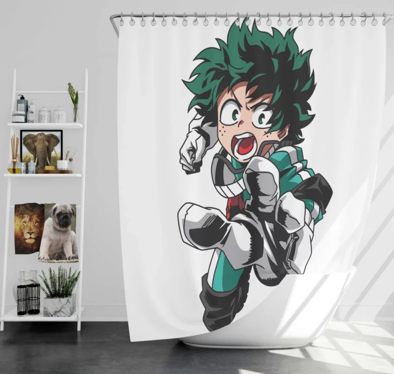 Midoriya Steps to Heroism Anime Shower Curtain