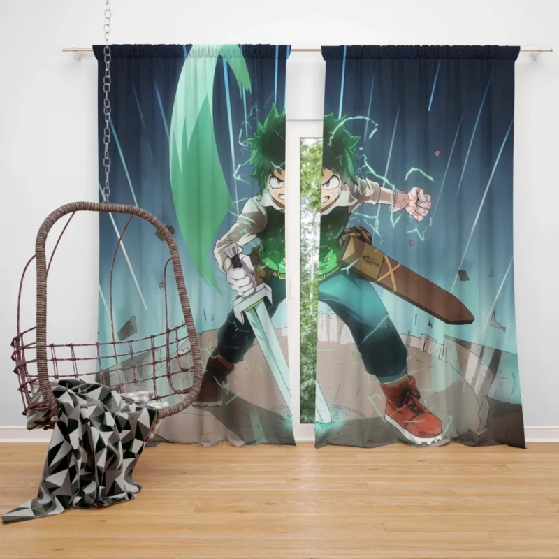 Midoriya Unfolding Hero Tale Anime Curtain