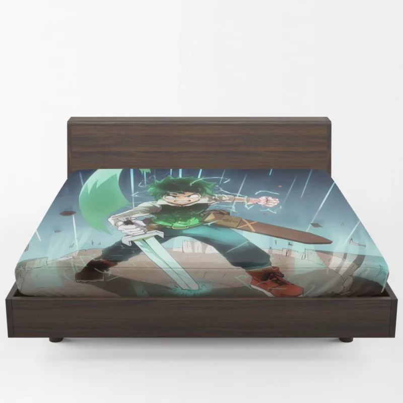 Midoriya Unfolding Hero Tale Anime Fitted Sheet 1