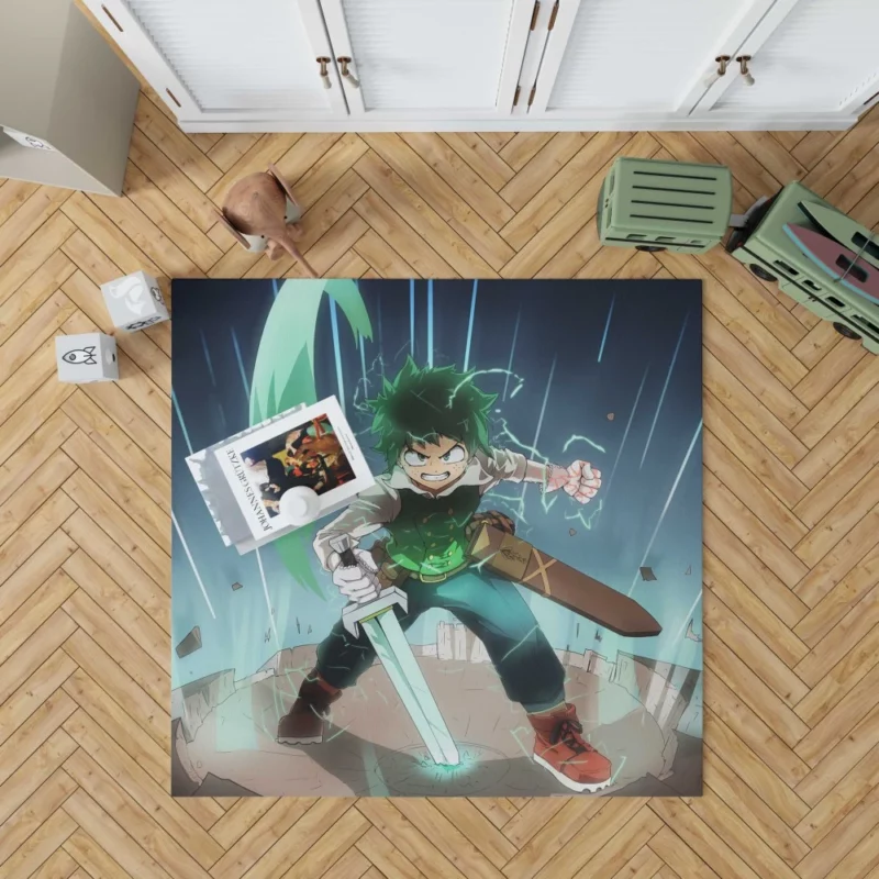 Midoriya Unfolding Hero Tale Anime Rug