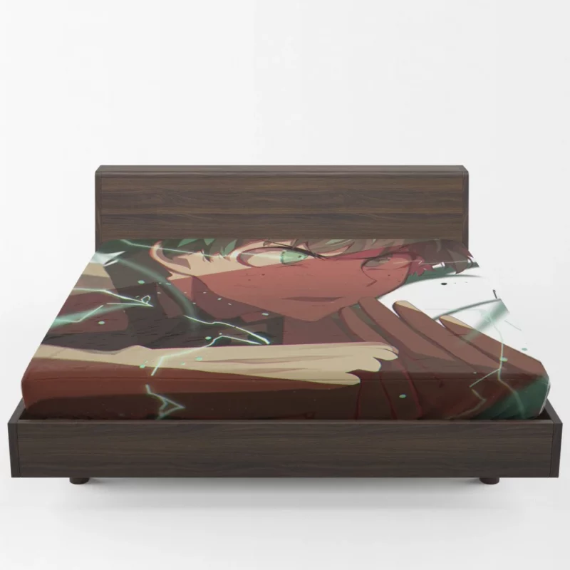 Midoriya Unleash Your Power Anime Fitted Sheet 1