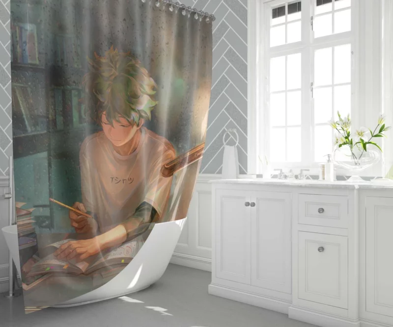 Midoriya Will of a Hero Anime Shower Curtain 1