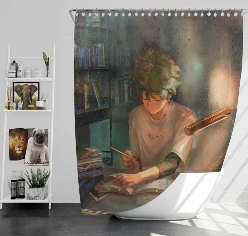 Midoriya Will of a Hero Anime Shower Curtain