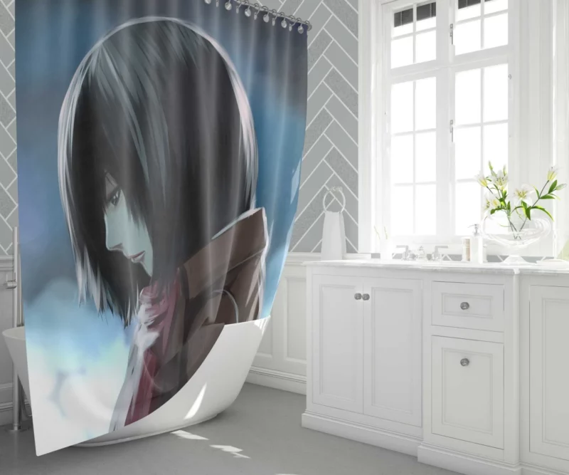 Mikasa Ackerman Anime Attack On Titan Shower Curtain 1