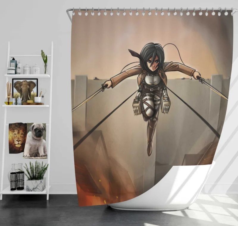 Mikasa Ackerman Anime Series Shower Curtain