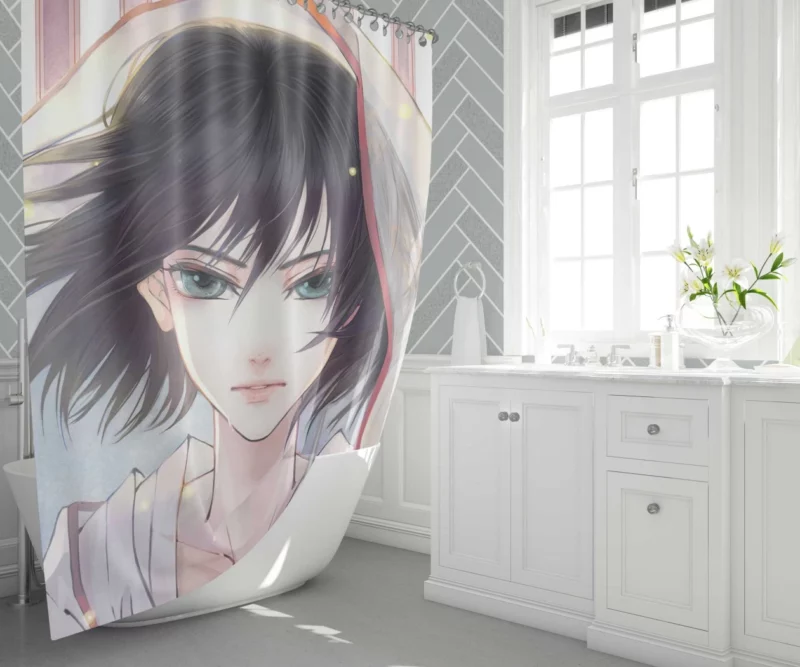 Mikasa Ackerman Blade of Freedom Anime Shower Curtain 1