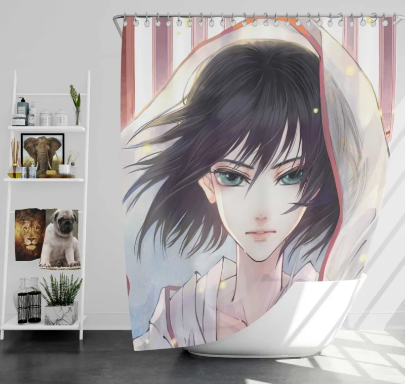 Mikasa Ackerman Blade of Freedom Anime Shower Curtain