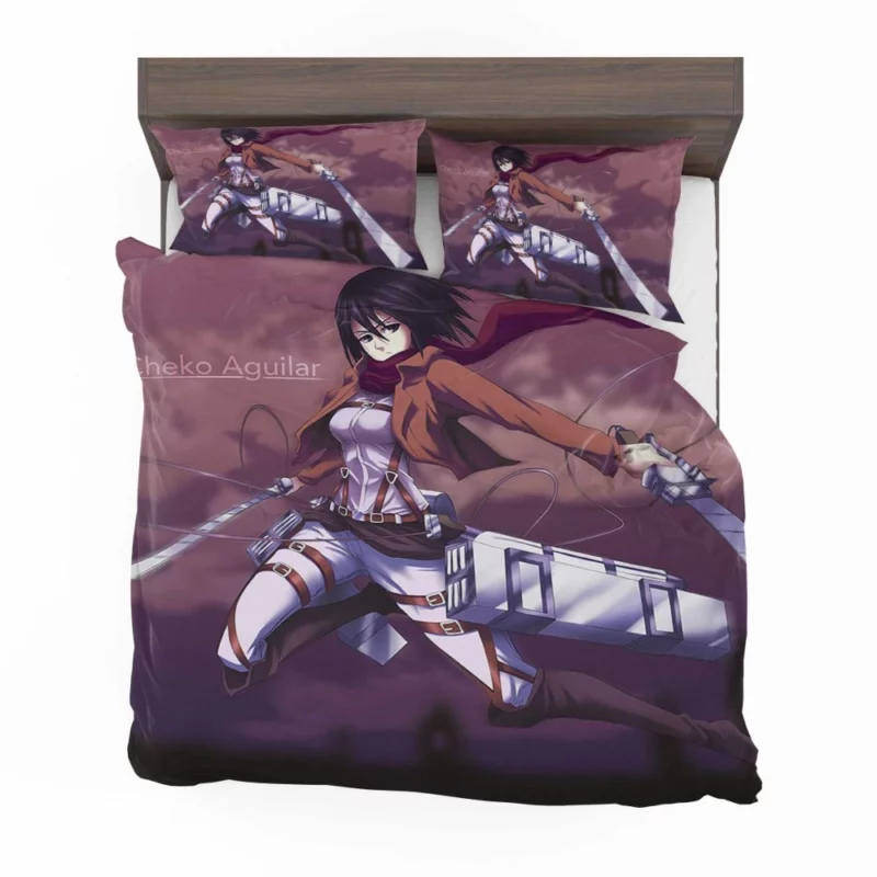 Mikasa Ackerman Blades of Freedom Anime Bedding Set 1