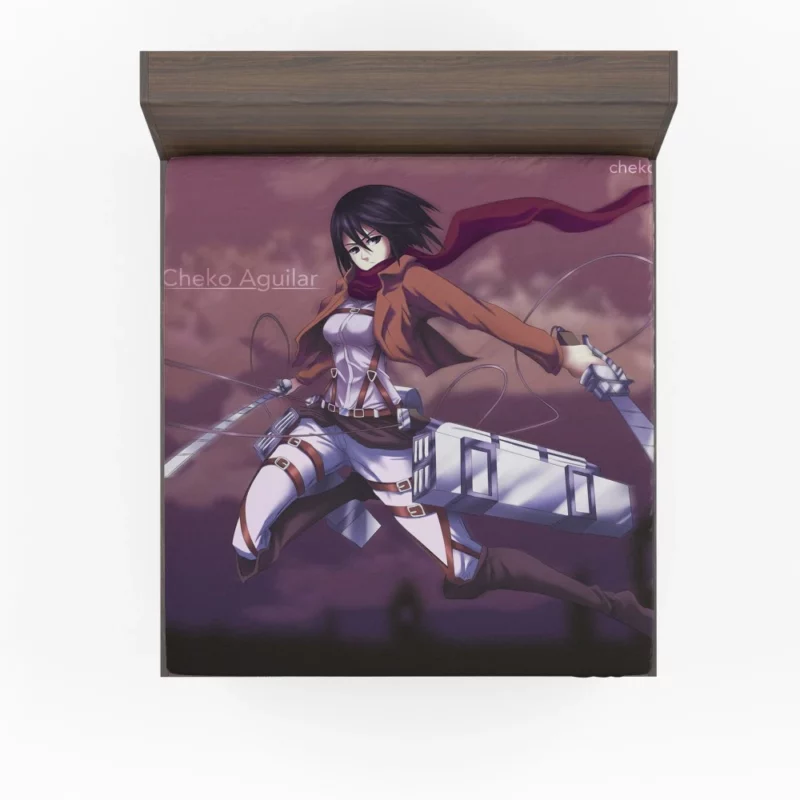 Mikasa Ackerman Blades of Freedom Anime Fitted Sheet