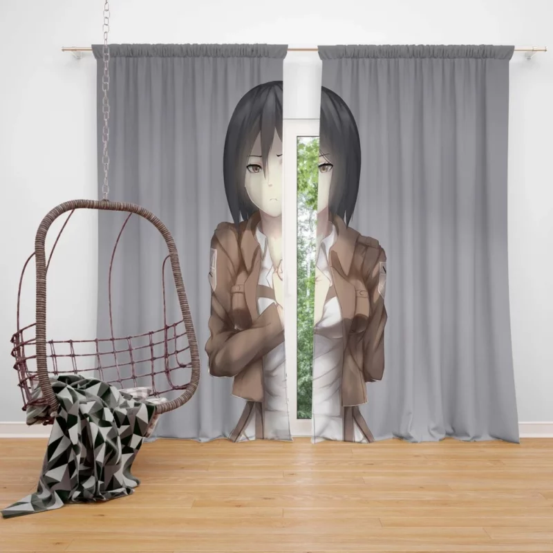 Mikasa Ackerman Deadly Precision Anime Curtain