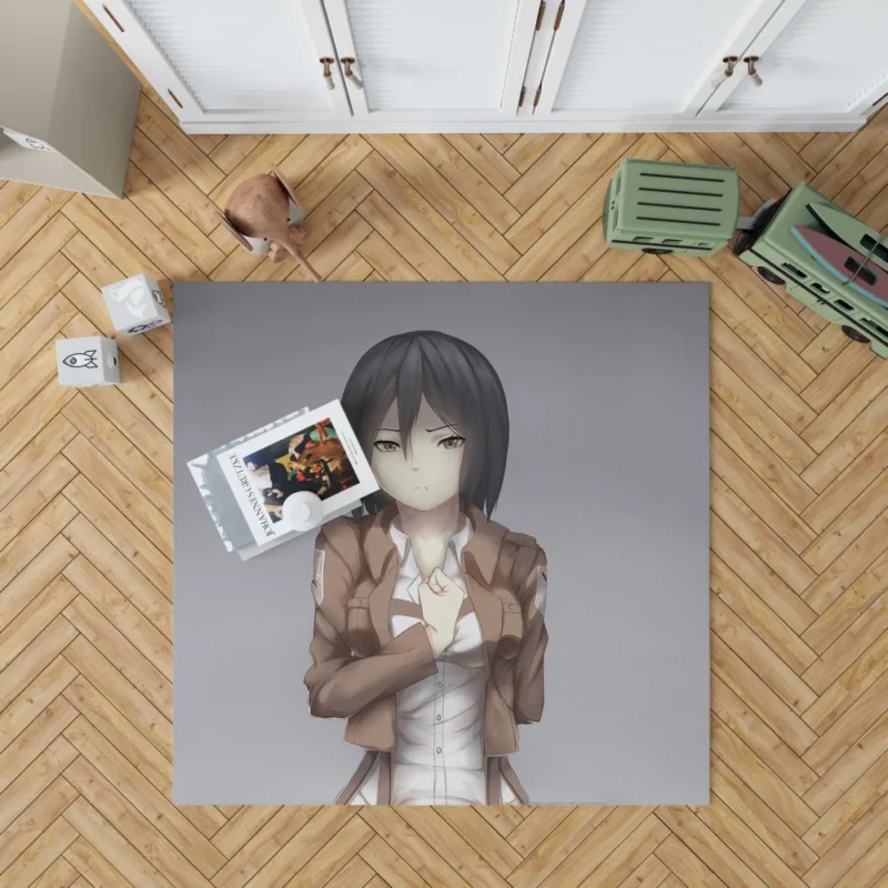 Mikasa Ackerman Deadly Precision Anime Rug