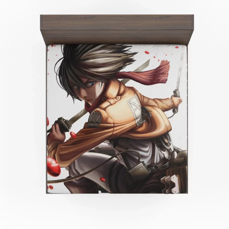 Mikasa Ackerman Echoes of Battle Anime Fitted Sheet
