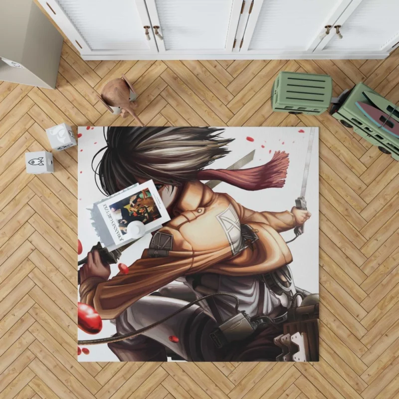 Mikasa Ackerman Echoes of Battle Anime Rug