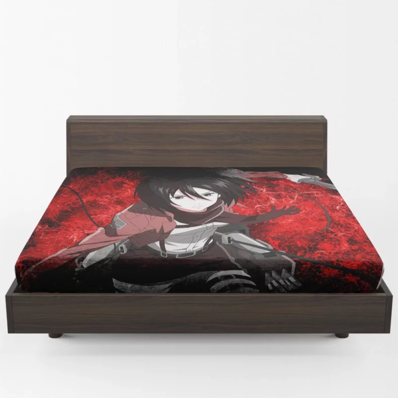 Mikasa Ackerman Eternal Protector Anime Fitted Sheet 1