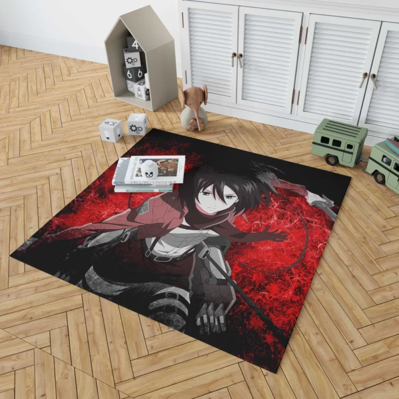 Mikasa Ackerman Eternal Protector Anime Rug 1