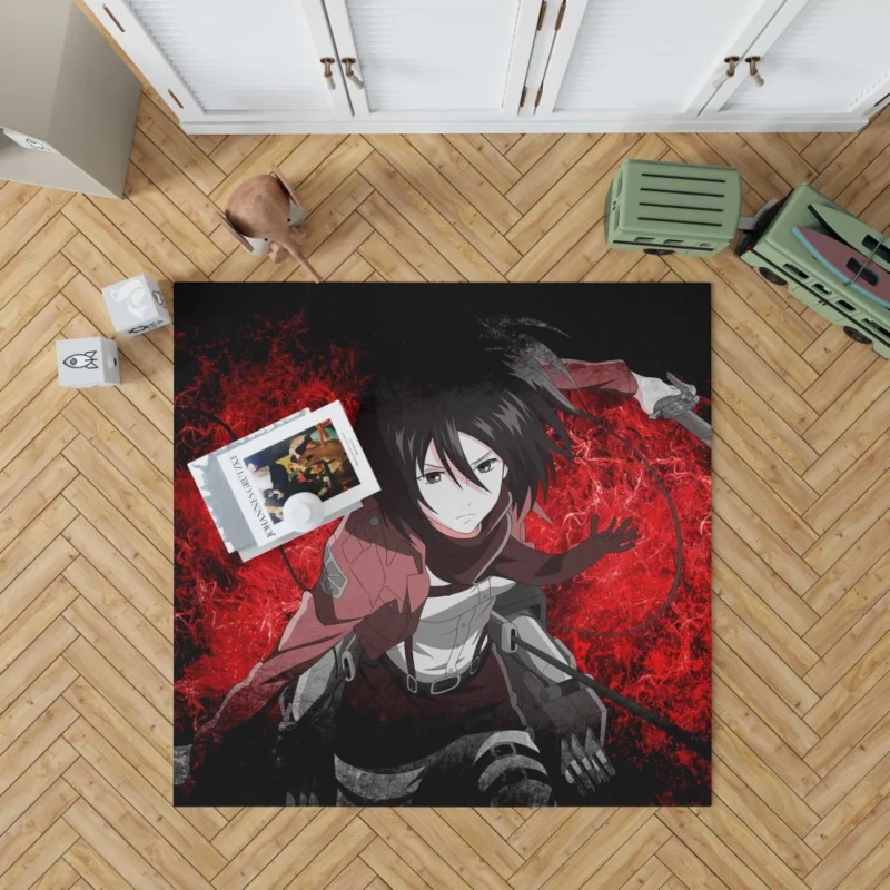 Mikasa Ackerman Eternal Protector Anime Rug