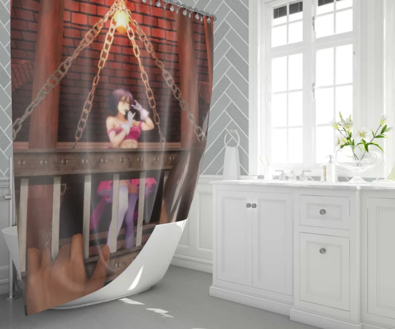 Mikasa Ackerman Eternal Warrior Anime Shower Curtain 1