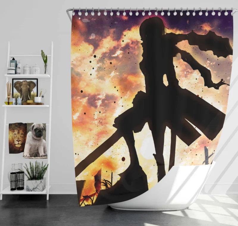 Mikasa Ackerman Fearless Guardian Anime Shower Curtain