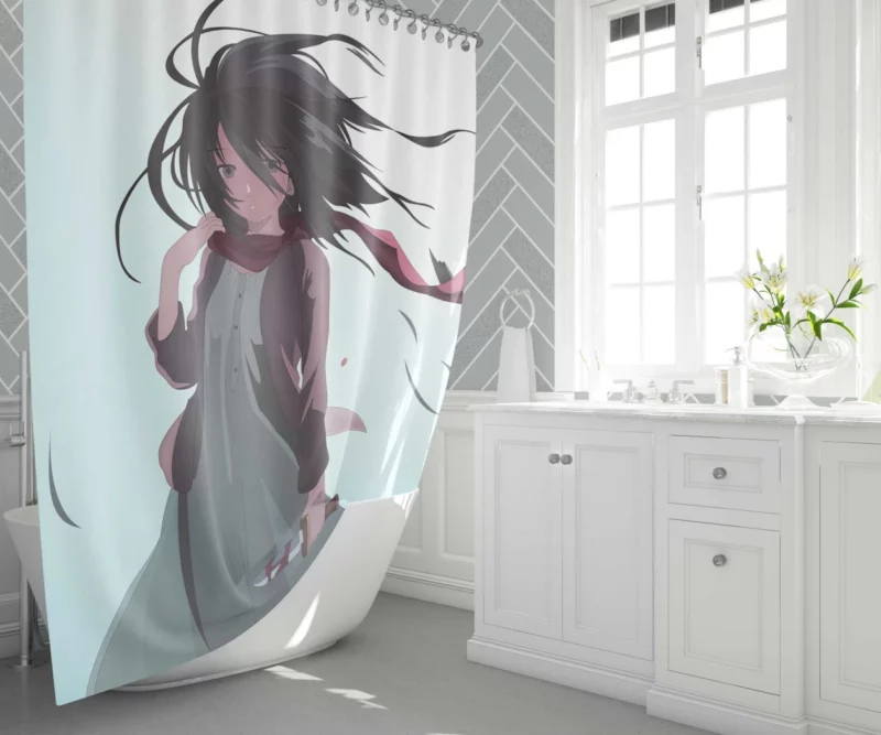 Mikasa Ackerman Fearless Warrior Anime Shower Curtain 1