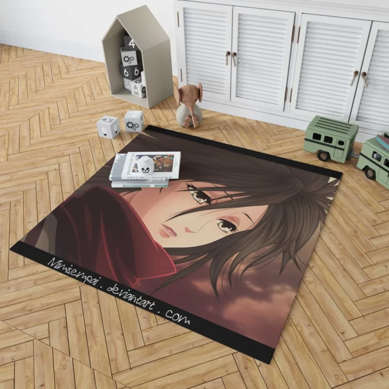 Mikasa Ackerman Fierce Protector Anime Rug 1