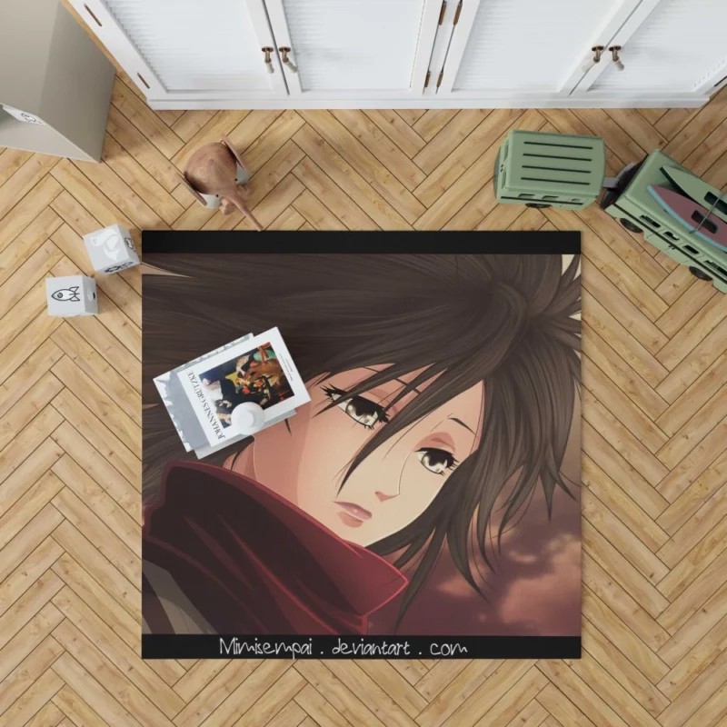 Mikasa Ackerman Fierce Protector Anime Rug