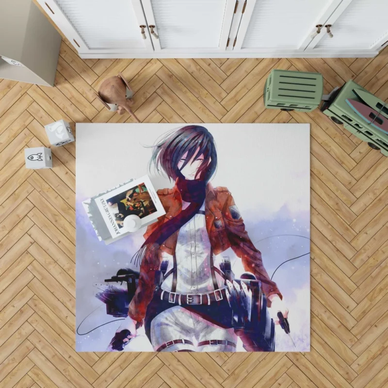 Mikasa Ackerman Graceful Fury Anime Rug