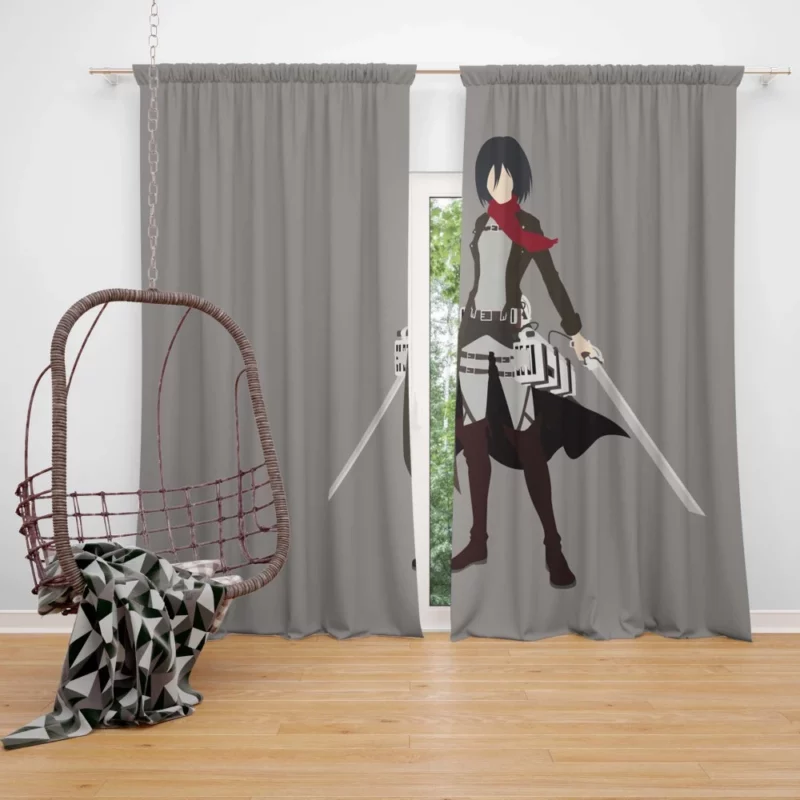 Mikasa Ackerman Heart of Steel Anime Curtain