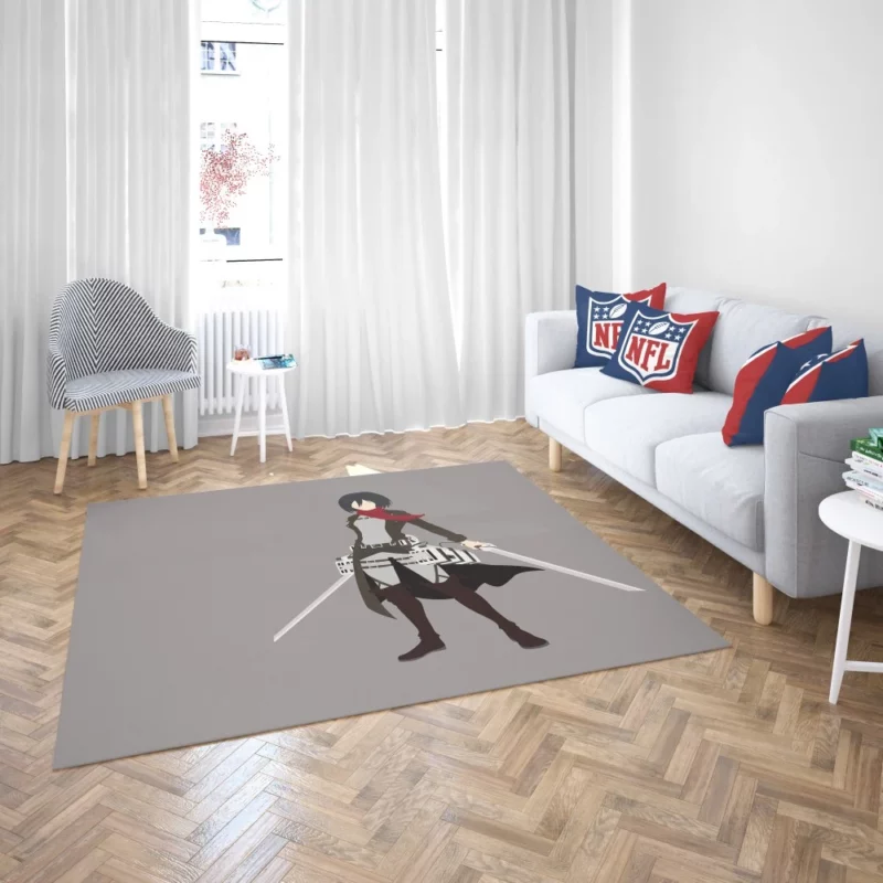 Mikasa Ackerman Heart of Steel Anime Rug 2