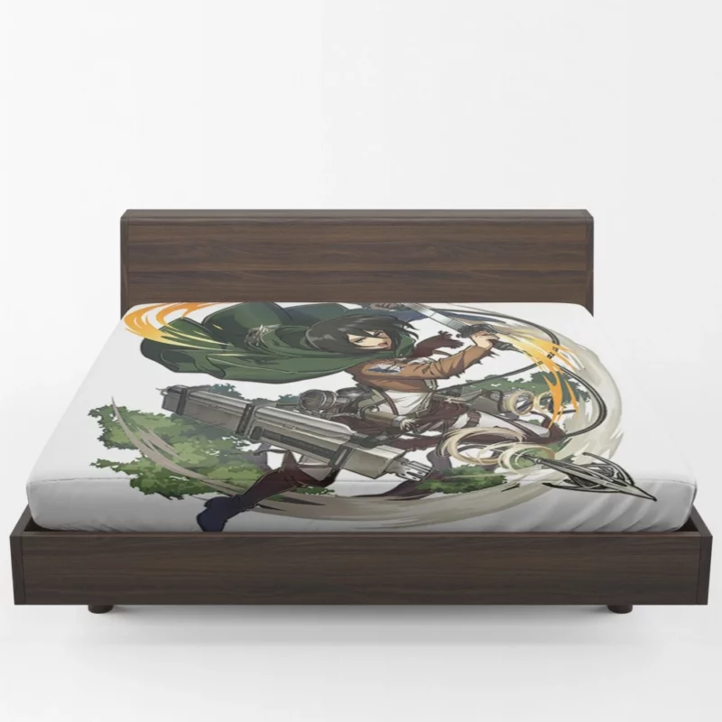 Mikasa Ackerman Resolute Warrior Anime Fitted Sheet 1