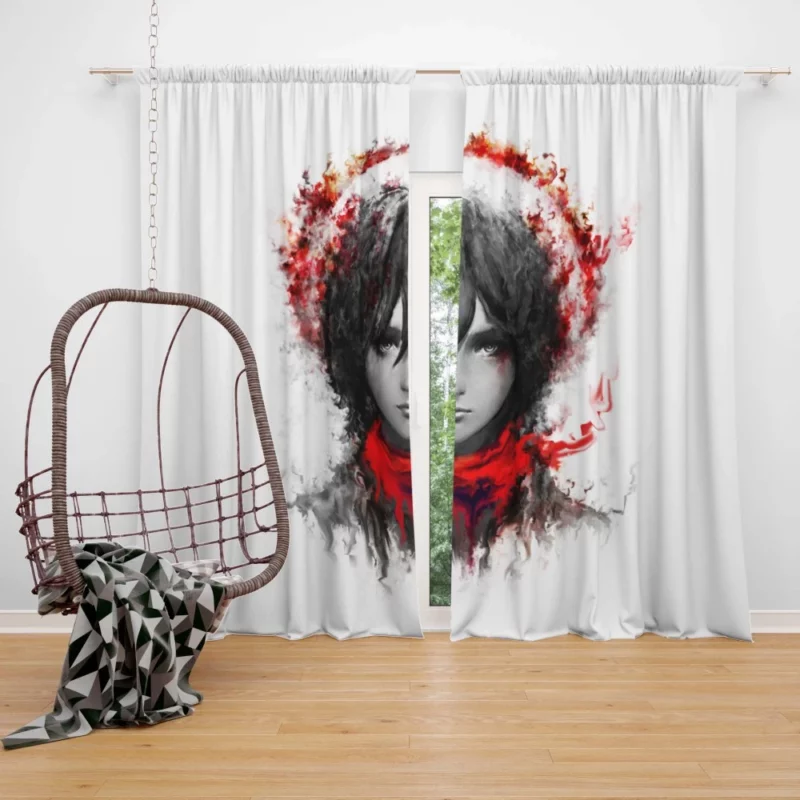 Mikasa Ackerman Rise of Power Anime Curtain