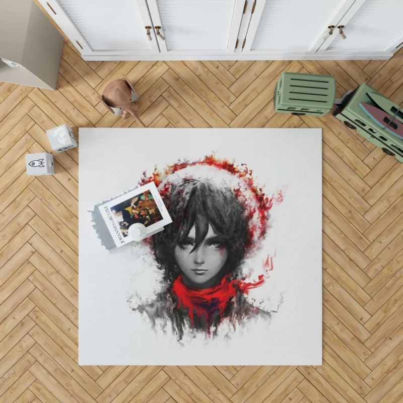 Mikasa Ackerman Rise of Power Anime Rug