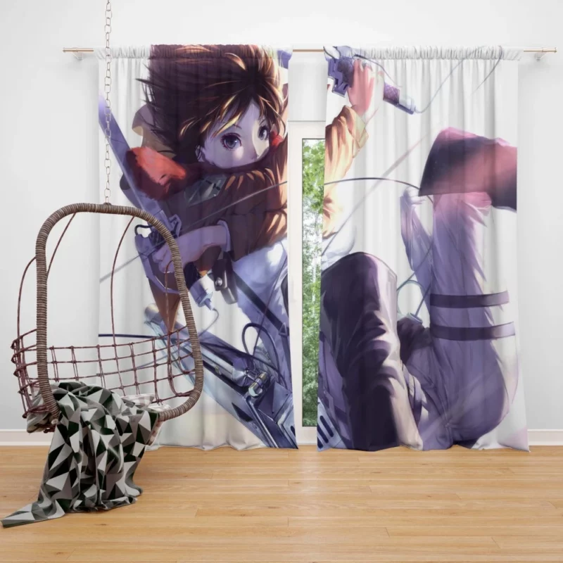 Mikasa Ackerman Rising Power Anime Curtain