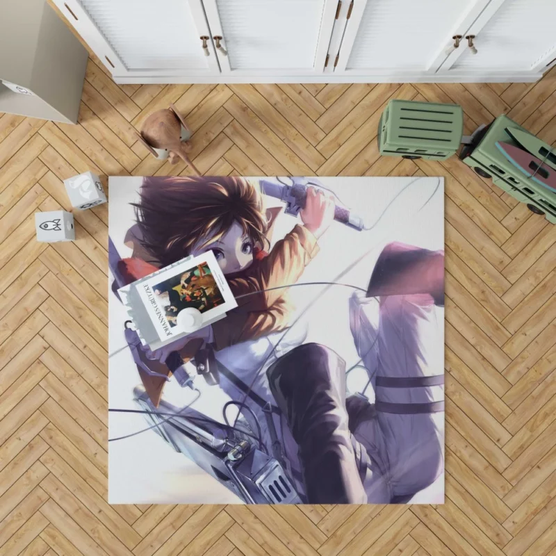 Mikasa Ackerman Rising Power Anime Rug