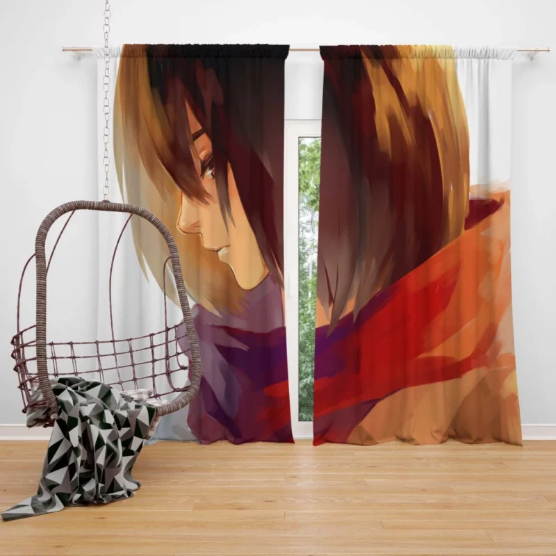 Mikasa Ackerman Scarf of Power Anime Curtain