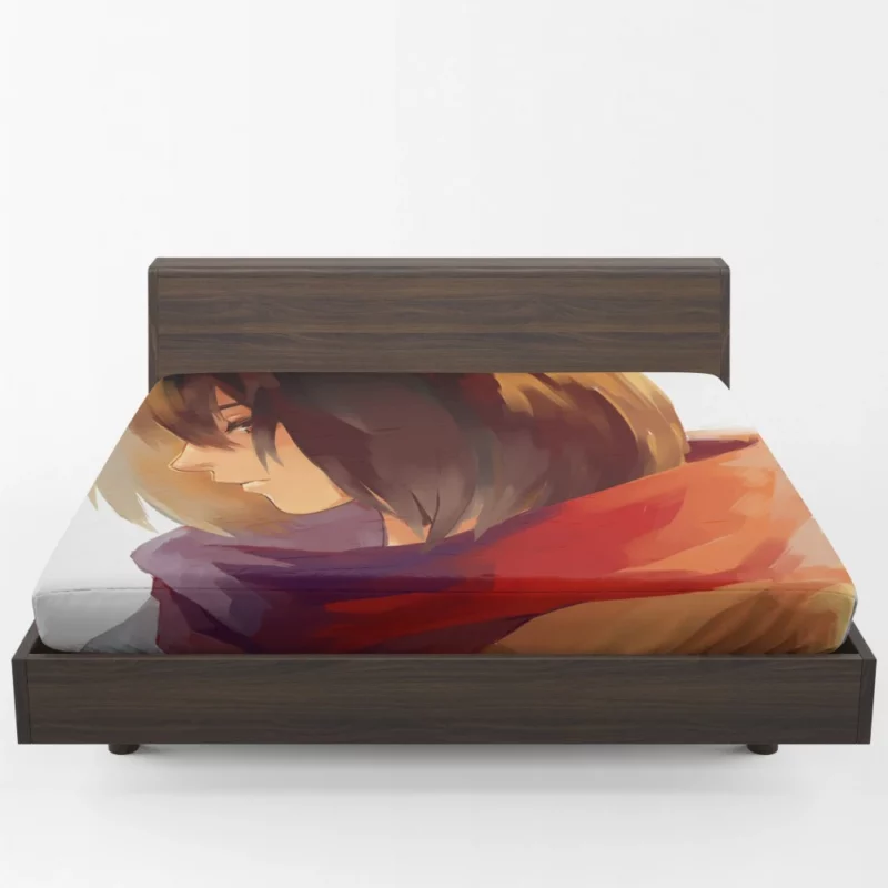 Mikasa Ackerman Scarf of Power Anime Fitted Sheet 1