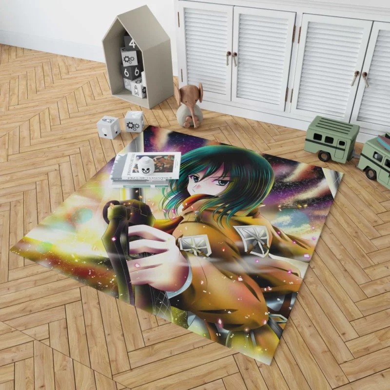 Mikasa Ackerman Silent Avenger Anime Rug 1