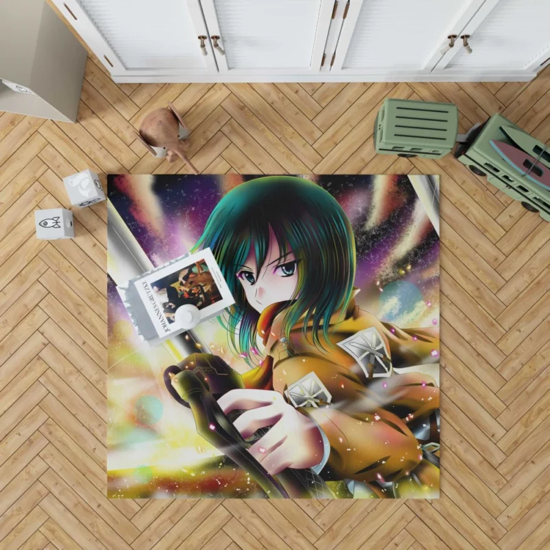 Mikasa Ackerman Silent Avenger Anime Rug