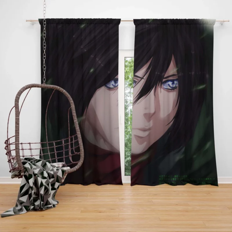 Mikasa Ackerman Steadfast Soldier Anime Curtain