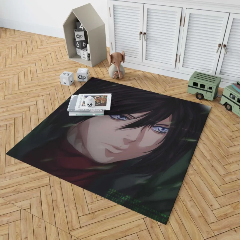 Mikasa Ackerman Steadfast Soldier Anime Rug 1