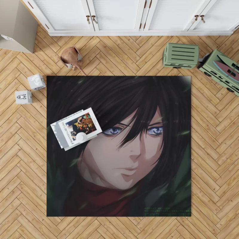 Mikasa Ackerman Steadfast Soldier Anime Rug