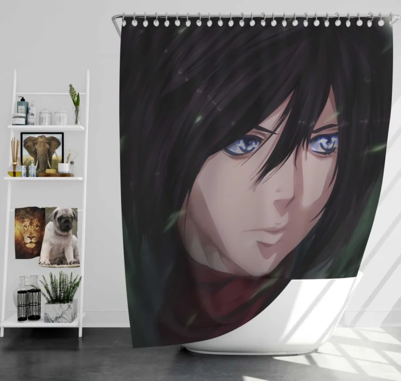 Mikasa Ackerman Steadfast Soldier Anime Shower Curtain