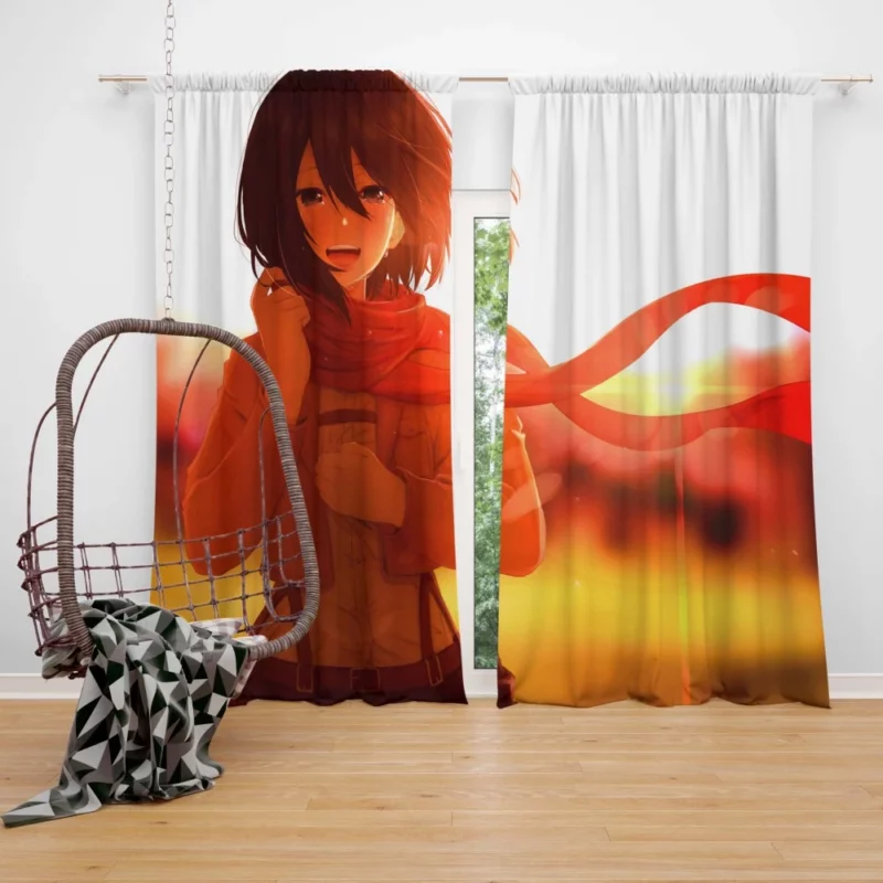 Mikasa Ackerman Steel Resolve Anime Curtain