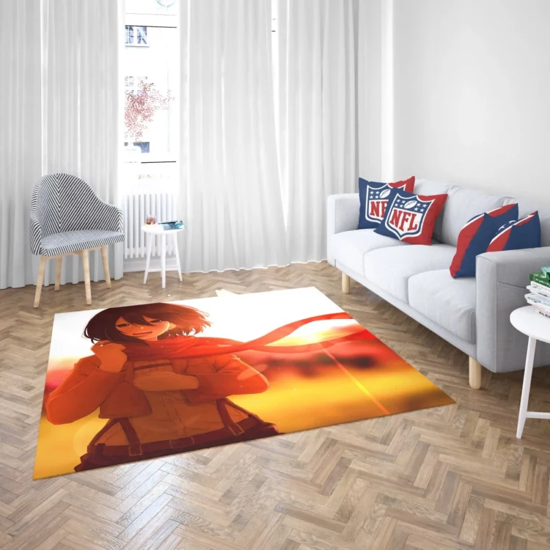 Mikasa Ackerman Steel Resolve Anime Rug 2