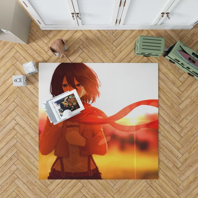 Mikasa Ackerman Steel Resolve Anime Rug