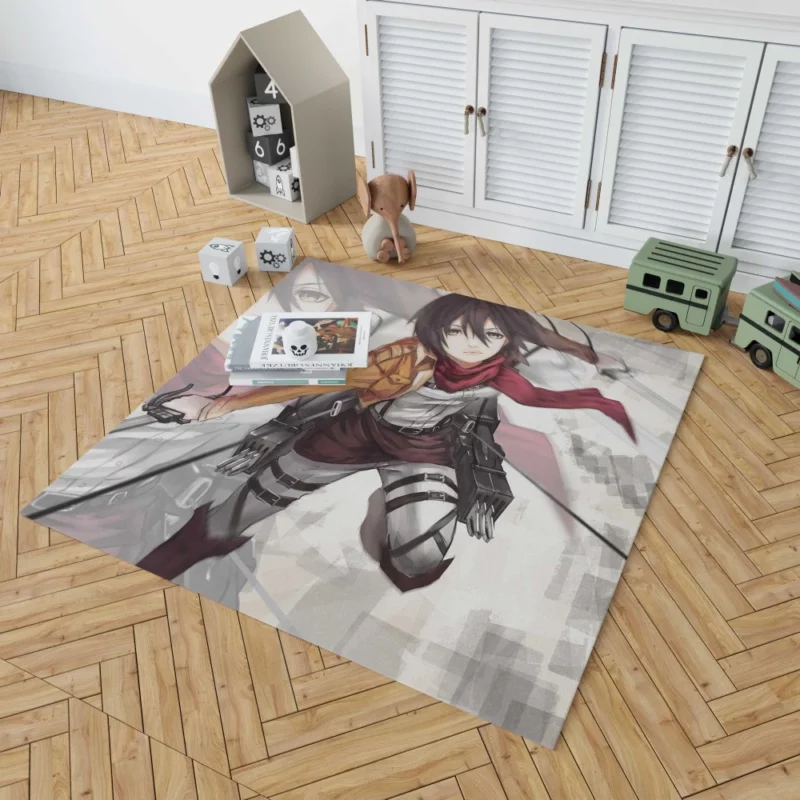 Mikasa Ackerman Strength and Heart Anime Rug 1