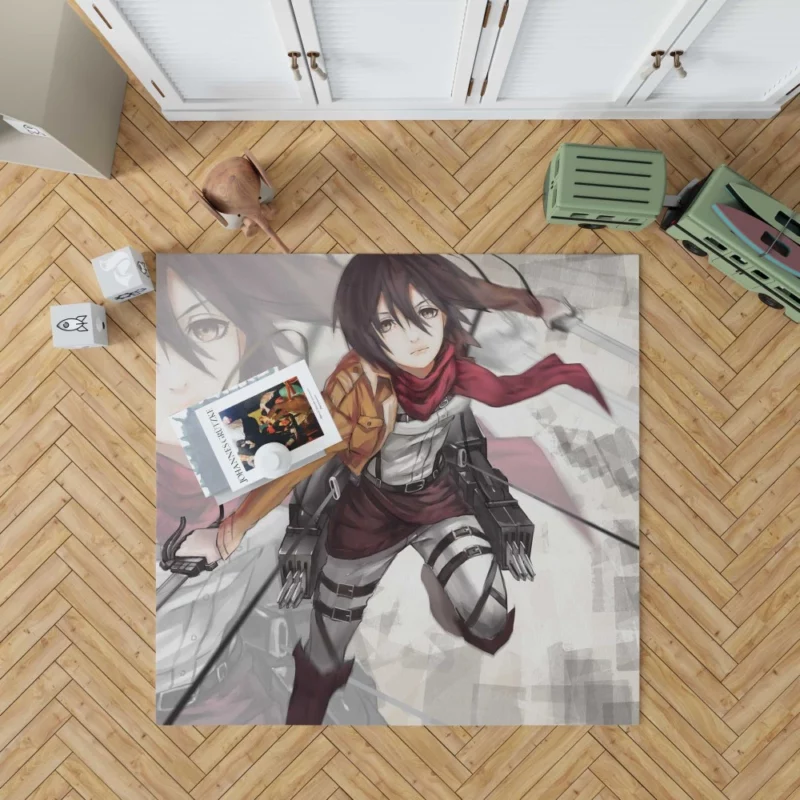 Mikasa Ackerman Strength and Heart Anime Rug