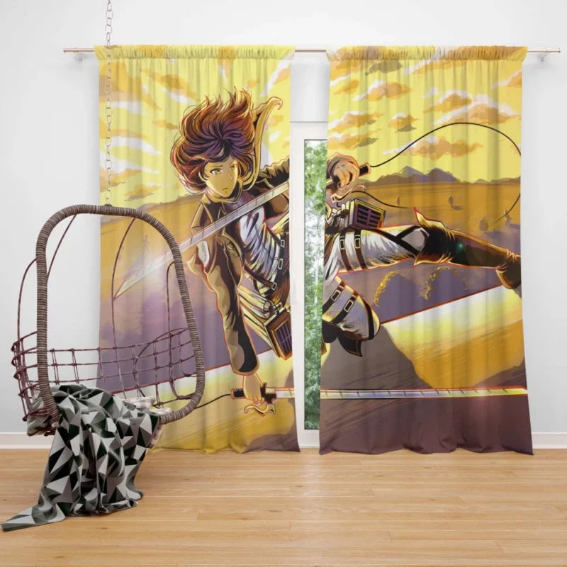 Mikasa Ackerman Sword of Justice Anime Curtain